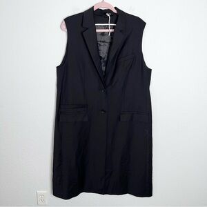 COS Sleeveless Blazer Jacket Women’s Size 12 Longline Black Vest Top EE